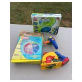 Bissell Sweep Up Cordless Sweeper, Little Tikes Summer Adventures Sprinkler, and Toy Power Tools