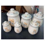 Tienshan Stoneware Bear Canister Set