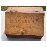 Handmade Wooden Bread Box with Carved Decoration