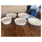 CorningWare White Fluted Casserole Dishes and Lids Set