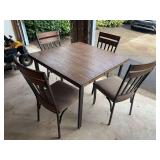 Five-Piece Dining Set with Square Table and Four Chairs