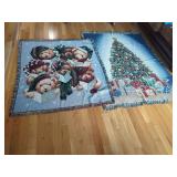 Two Woven Holiday Tapestry Throws