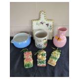 Mixed Ceramic Kitchenware and Wall Pockets