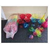 Prestee Plastic Margarita Glasses Coupe and Frozen Drink Cups Assortment