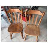Pair of Wooden Spindle-Back Dining Chairs