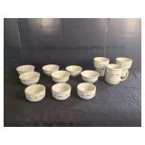 Longaberger Pottery Woven Traditions Blue Dinnerware Set