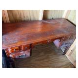 Wooden Writing Desk with Pedestal Drawers