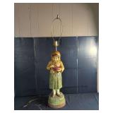 Figural Table Lamp Depicting Young Child Eating from Bowl