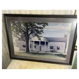 Framed Painting Depicting the Historic Knox House in Atoka Kentucky