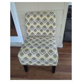 Upholstered Armless Accent Chair with Geometric Pattern