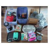 Kitchen Appliance and Household Goods Assortment including Hamilton Beach Blender and White Westinghouse Hand Mixer