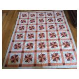 Handmade Floral Pinwheel Quilt