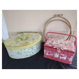 Sewing Box and Miniature Shoe Figurine Set