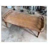 Wooden Coffee Table with Spindle Gallery Rails and Turned Legs