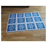 Handmade Blue and Cream Star Pattern Quilt
