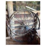 Pair of Metal Spoked Farm Equipment Wheels