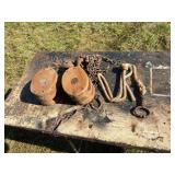 Madesco Wood Block and Tackle and Hog Lead