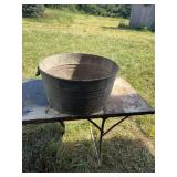 Galvanized Metal Tub with Ribbed Bottom