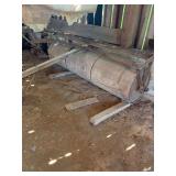 Tractor-Drawn Agricultural Field Roller with Metal Drum Sections and Steel Frame