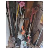 Yard Tools and Wood Planks Lot