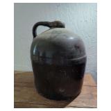 Brown Glazed Stoneware Jug with Side Handle