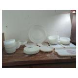 Assorted Fire King Milk Glass Tableware