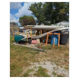 Industrial Scaffold Rack with Siding, Metal Stock, and Miscellaneous Materials