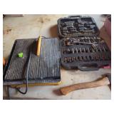 QEP 4-Inch Portable Ceramic Tile Wet Saw, Socket Set, and Hatchet