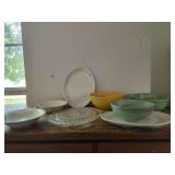 Mixed Kitchenware and Ceramic Dinnerware Grouping