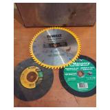 Assorted Saw Blades and Cut-Off Wheels Including Dewalt and Norton