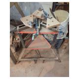 Industrial Three-Way Corner Vise on Metal Stand