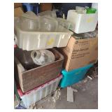 Glass Jars and Containers in Various Storage Totes and Boxes