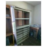 Industrial Steel Shelving Unit with Compartmentalized Storage