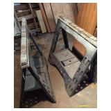 Pair of Plastic and Wood Sawhorses