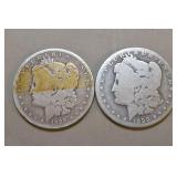 1889-O & 1899-O Morgan Silver Dollars,