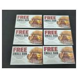 Lot of Six Penn Station East Coast Subs Free Small Sub Coupons