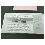 B&M Fencing Gift Voucher - $500 Off Services