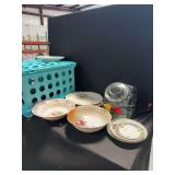 Kahla Ceramic Bowls, Plates, Saucers, and Glass Jar