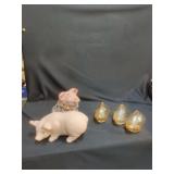 Ceramic and Glass Pig Figurines and Banks
