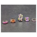 Sterling Silver Multigemstone Ring Grouping