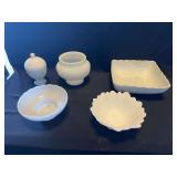 Milk Glass Tableware and Decorative Vessels