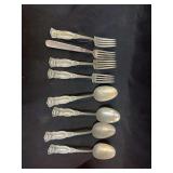 Wm. A. Rogers Nickel Silver Flatware Set with Floral Embossed Handles