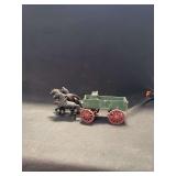 Cast Iron Toy Wagon with Three Horses