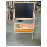 Wooden Children's Educational Easel with Reversible Board