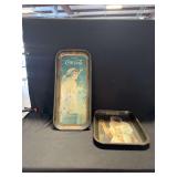Two Coca-Cola Metal Serving Trays Featuring Female Imagery