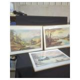 Russell May Landscape Prints, Mountain Springtime, Silent Sycamores, and Winter Evening