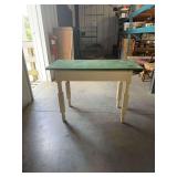 Kitchen Table with Floral Motifs and Wooden Base