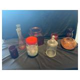 Assorted Glassware Including Vases, Jars, and Decor Objects