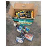 Household Cleaning Supplies and Paper Products Assortment