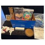 Mixed Craft and Home Goods Grouping Including Quilt Blocks and Framed Art